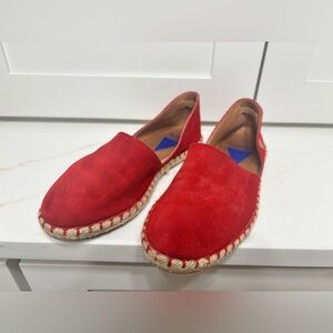 Verbena Red Suede Espadrilles Slip-On Flats Women’s Size 38